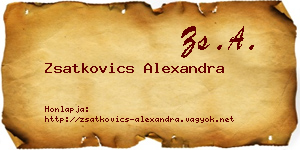 Zsatkovics Alexandra névjegykártya